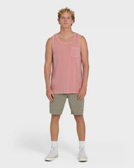 Essential Pocket Wave Washed Premium Tank Top - Ash Rose