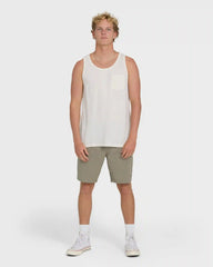 Essential Pocket Wave Washed Premium Tank Top - Off White