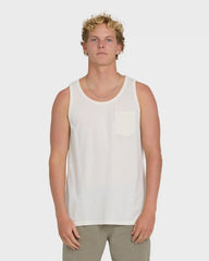 Essential Pocket Wave Washed Premium Tank Top - Off White