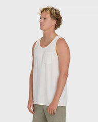 Essential Pocket Wave Washed Premium Tank Top - Off White