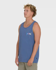 Crayon Wave Premium Tank Top - Blue Horizon