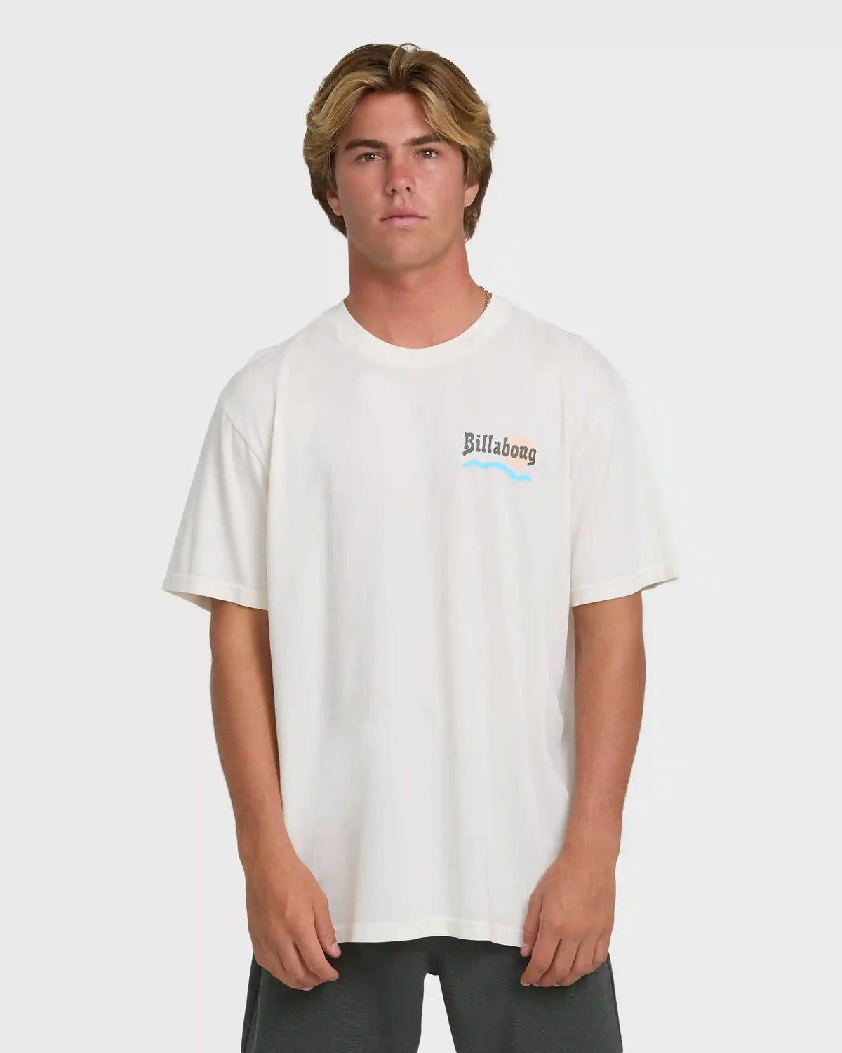 Loner Wave Washed Premium Short Sleeve Knit T-Shirt - Off White