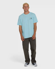 Glyph Wave Washed Premium Short Sleeve Cotton T-Shirt - Coastal Blue