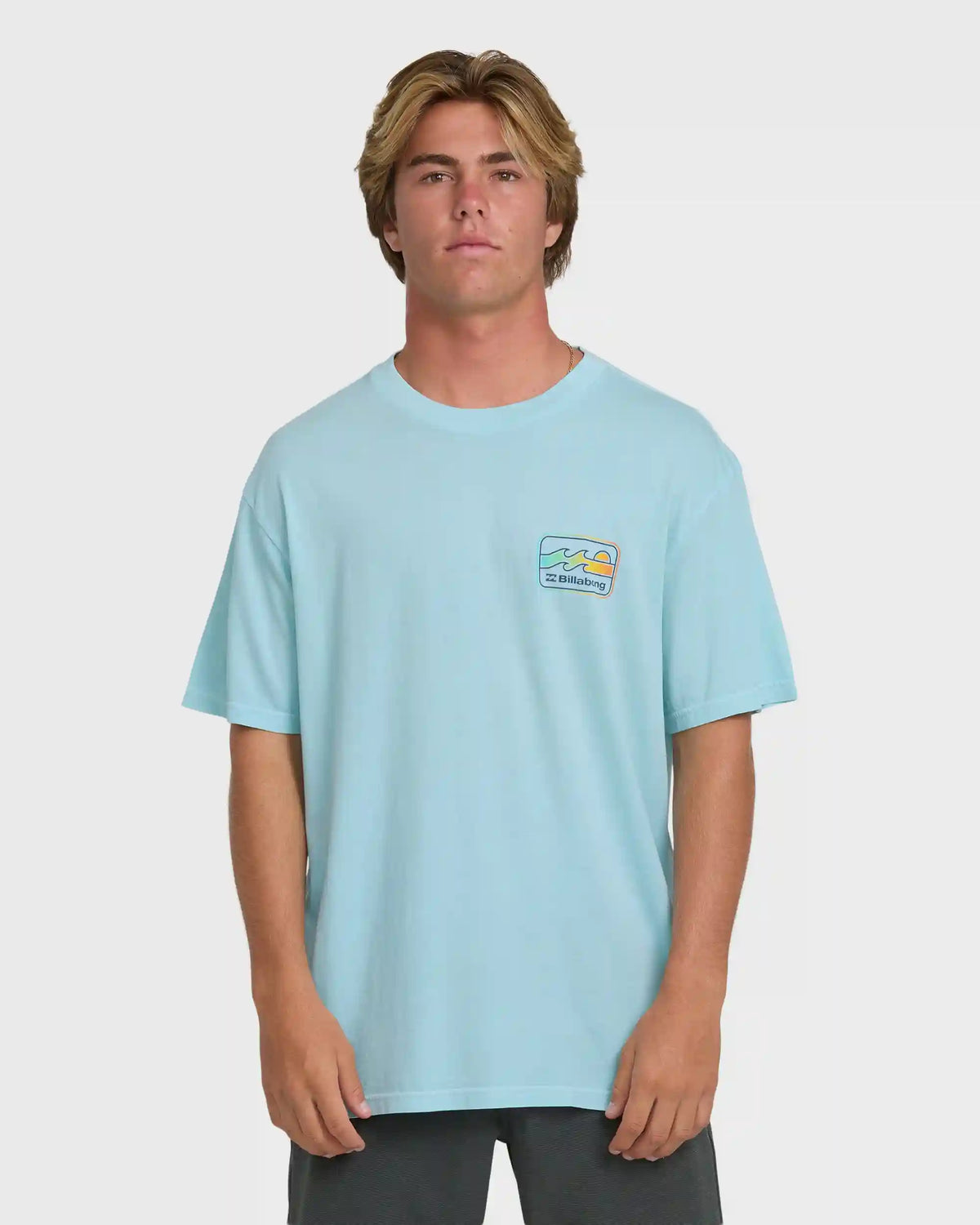Runner Wave Washed Premium Short Sleeve Cotton T-Shirt - Coastal Blue