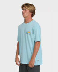 Runner Wave Washed Premium Short Sleeve Cotton T-Shirt - Coastal Blue