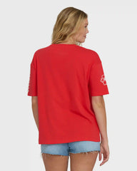 I Will Travel Short Sleeve Knit T-Shirt - Fiesta Red