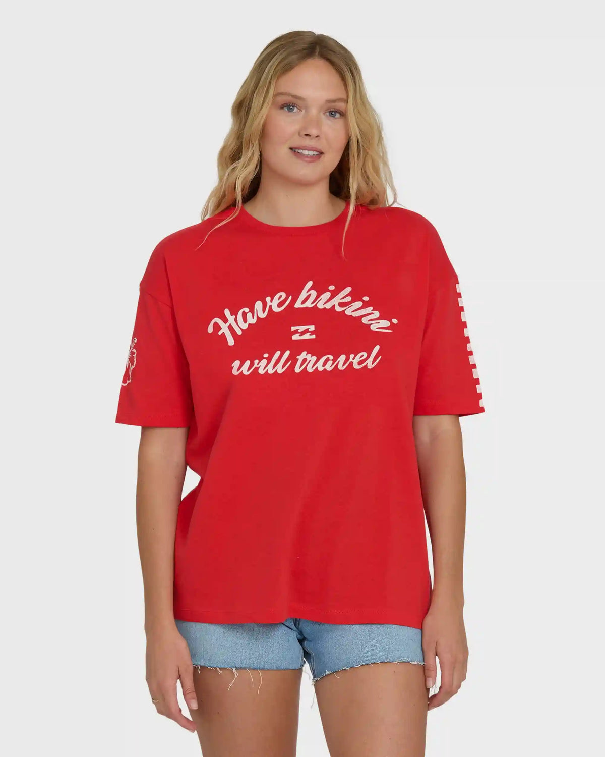 I Will Travel Short Sleeve Knit T-Shirt - Fiesta Red