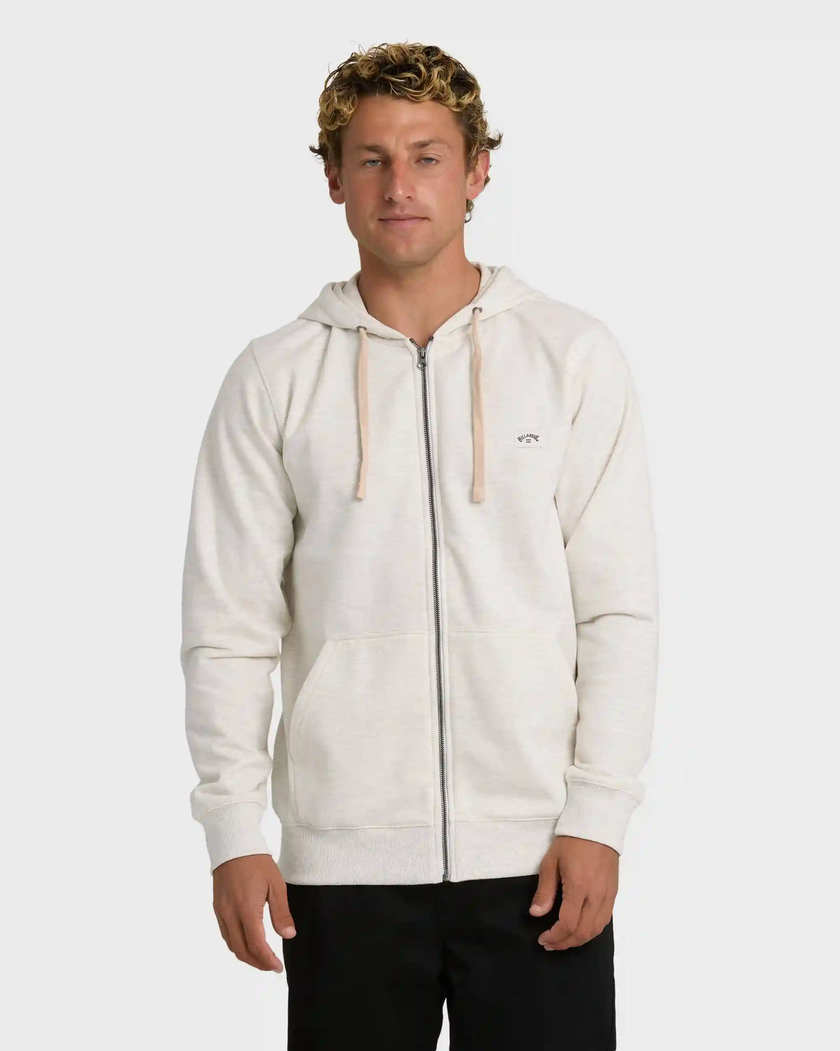 All Day Zip Front Hoodie - Oatmeal Heather.