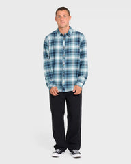 Coastline Long Sleeve Flannel Shirt - China Blue