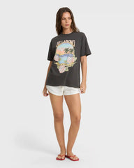 Dreamy Memories Short Sleeve Cotton T-Shirt - Off Black