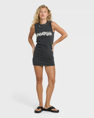Paradise Knit Mini Dress - Black Sands