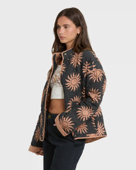 Folk Story Quilted Jacket - Black Sands