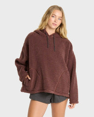 Time Out Sherpa Fleece Pullover Hoodie - Espresso