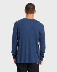 Essential Thermal Long Sleeve Knit Tee - Dark Denim