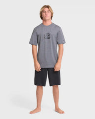 All Day Wave Loose Fit Short Sleeve Surf Tee - Light Gray Heather
