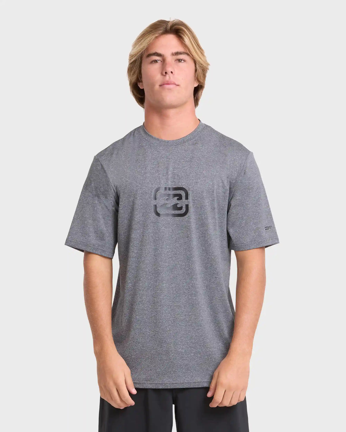 All Day Wave Loose Fit Short Sleeve Surf Tee - Light Gray Heather