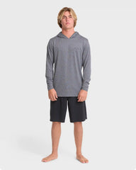 Arch Mesh Hooded Long Sleeve Surf Tee - Light Gray Heather