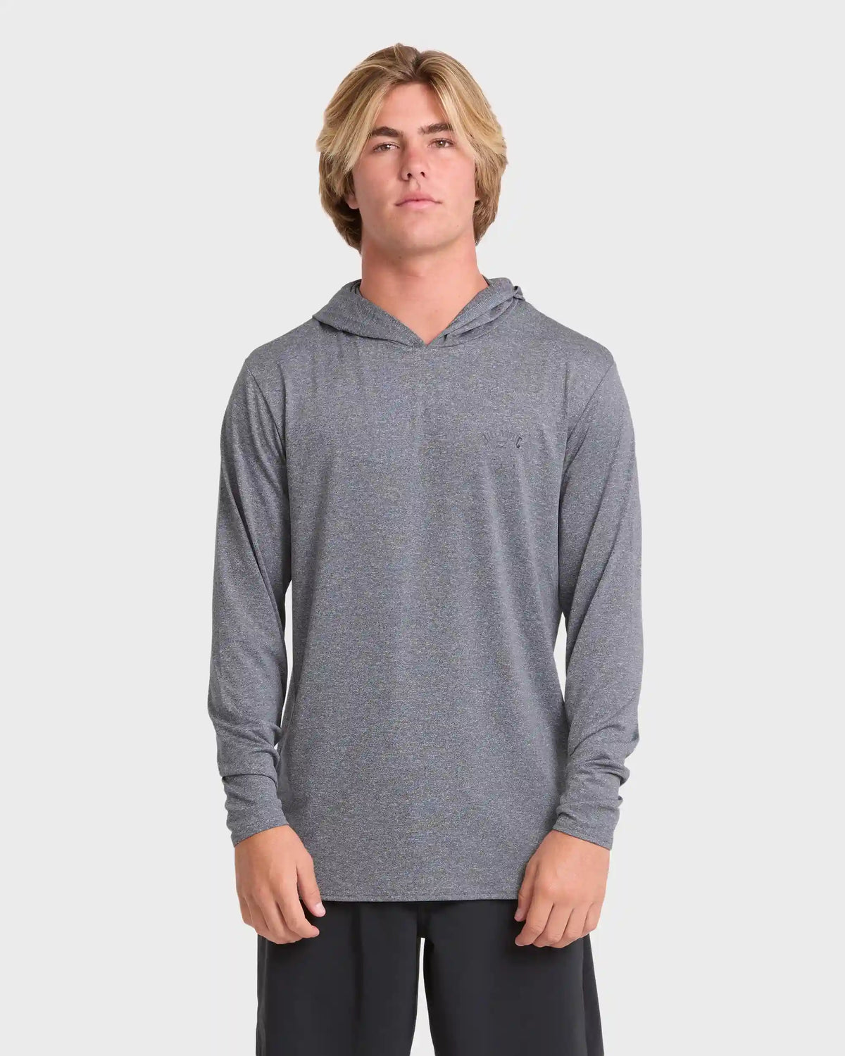 Arch Mesh Hooded Long Sleeve Surf Tee - Light Gray Heather