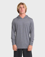 Arch Mesh Hooded Long Sleeve Surf Tee - Light Gray Heather
