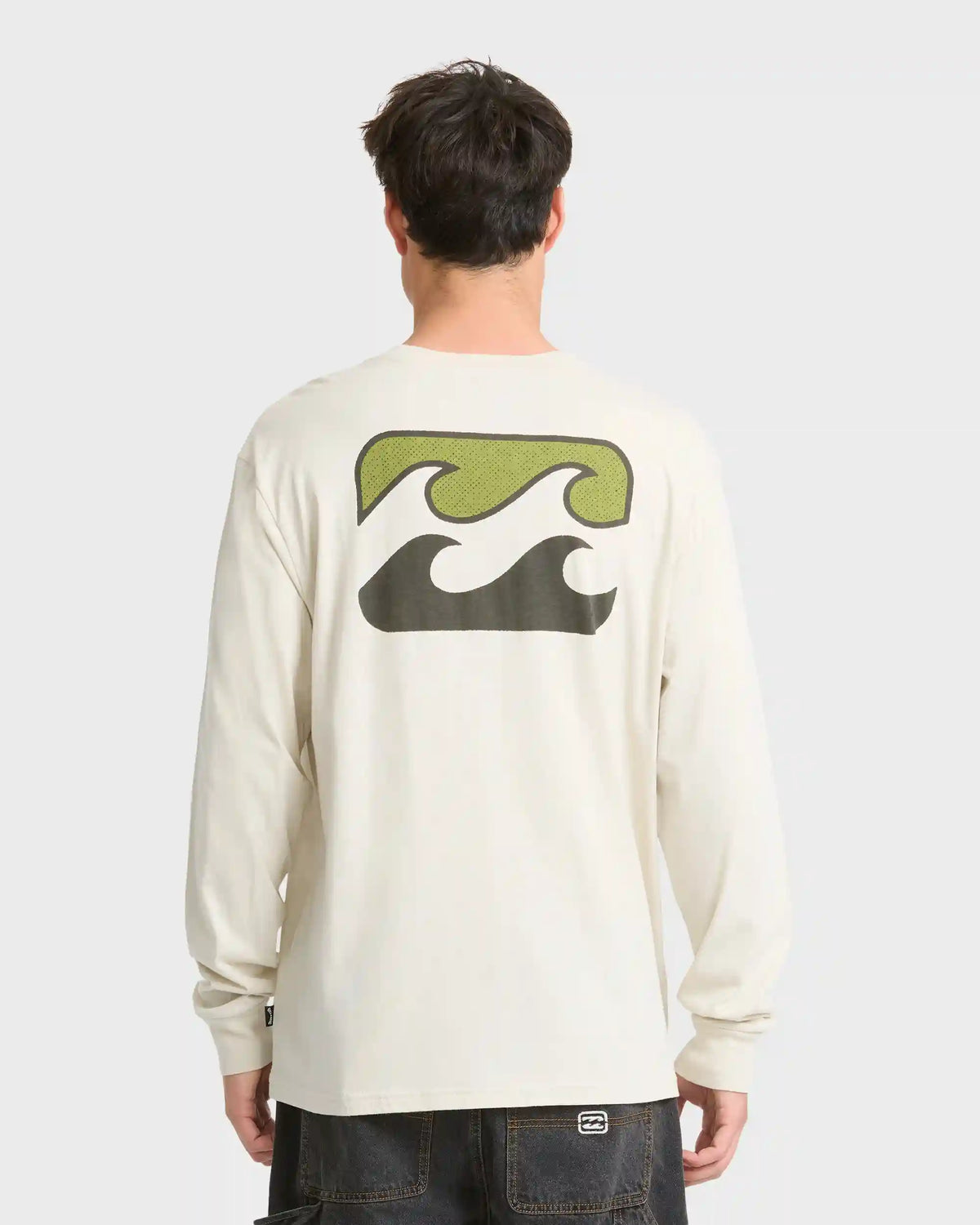 Crayon Wave Premium Long Sleeve Knit T-Shirt - Oatmeal
