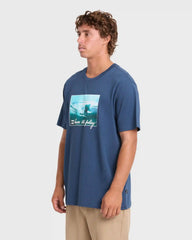 Lucid Premium Short Sleeve Cotton Graphic T-Shirt - Dark Denim