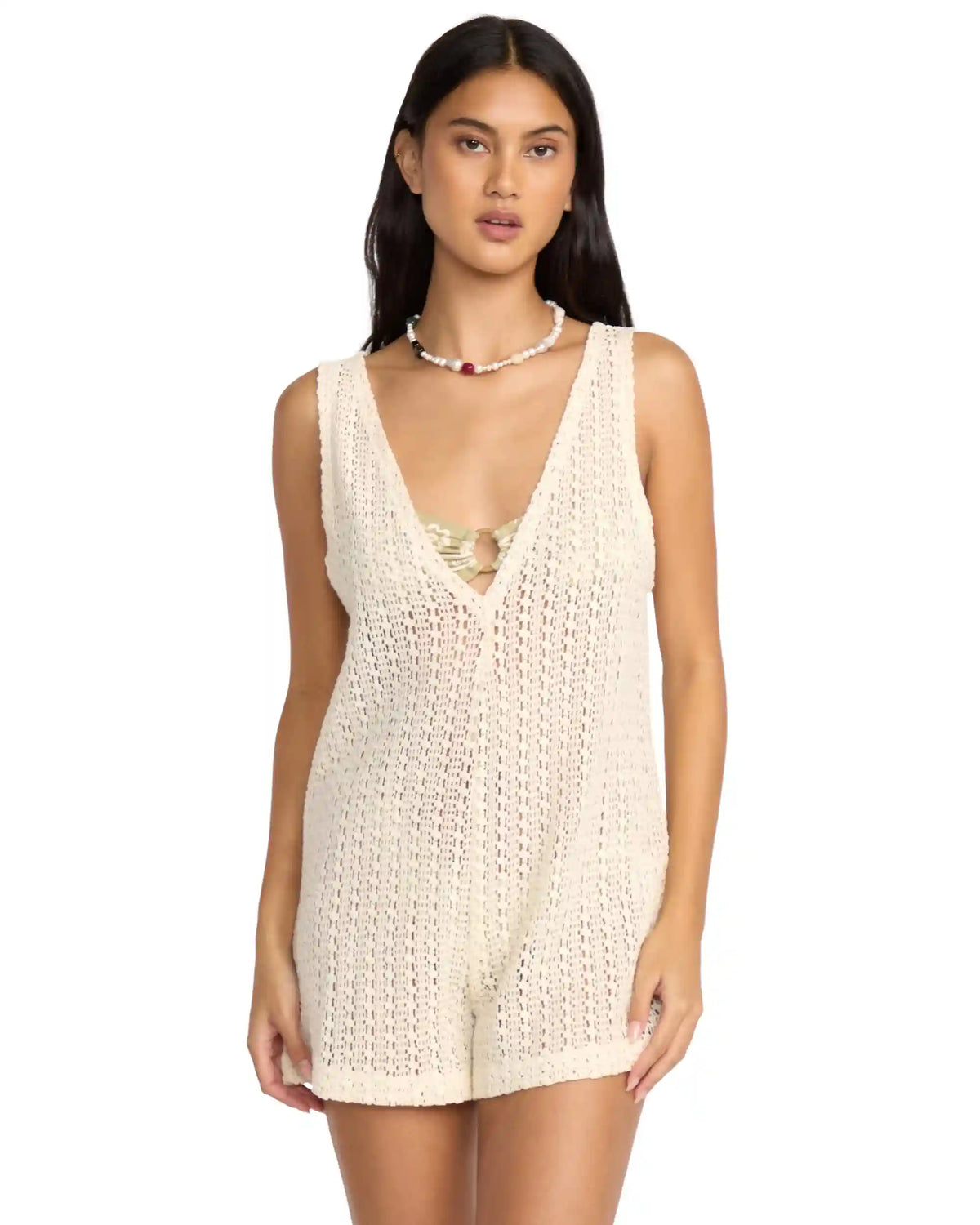 Steller Time Knit Romper - White Cap