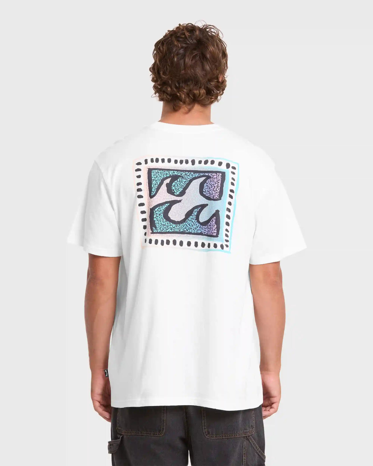 Crayon Wave Premium Short Sleeve Knit T-Shirt - Off White