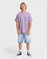 Crayon Wave Premium Short Sleeve Knit T-Shirt - Purple Ash