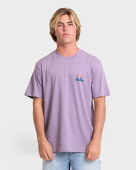 Crayon Wave Premium Short Sleeve Knit T-Shirt - Purple Ash