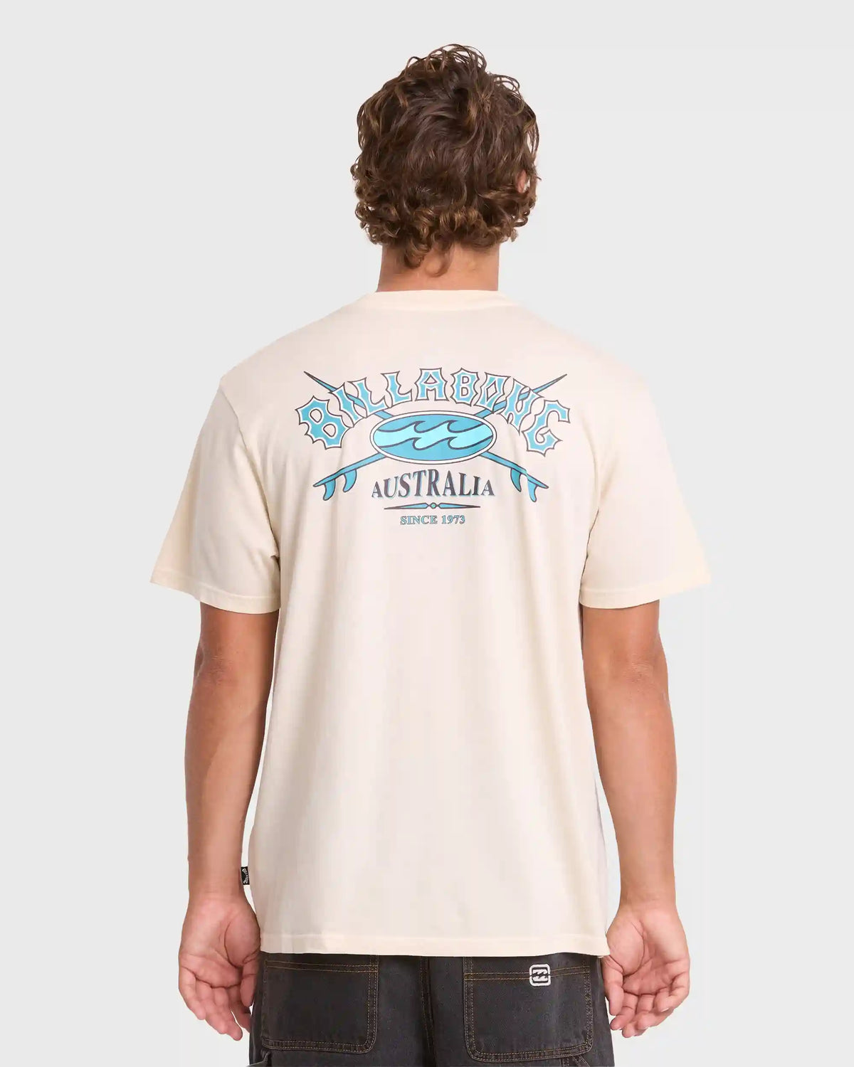 Heritage Arch Wave Washed Premium Short Sleeve Cotton T-Shirt - Oatmeal