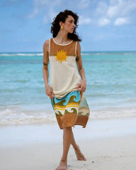 Solar Babe Midi Dress - Caramel Cafe