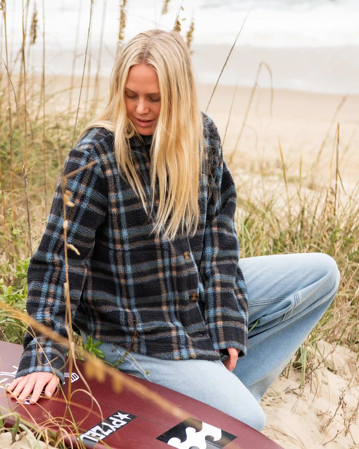 Breezy Sherpa Shacket - Black Sands