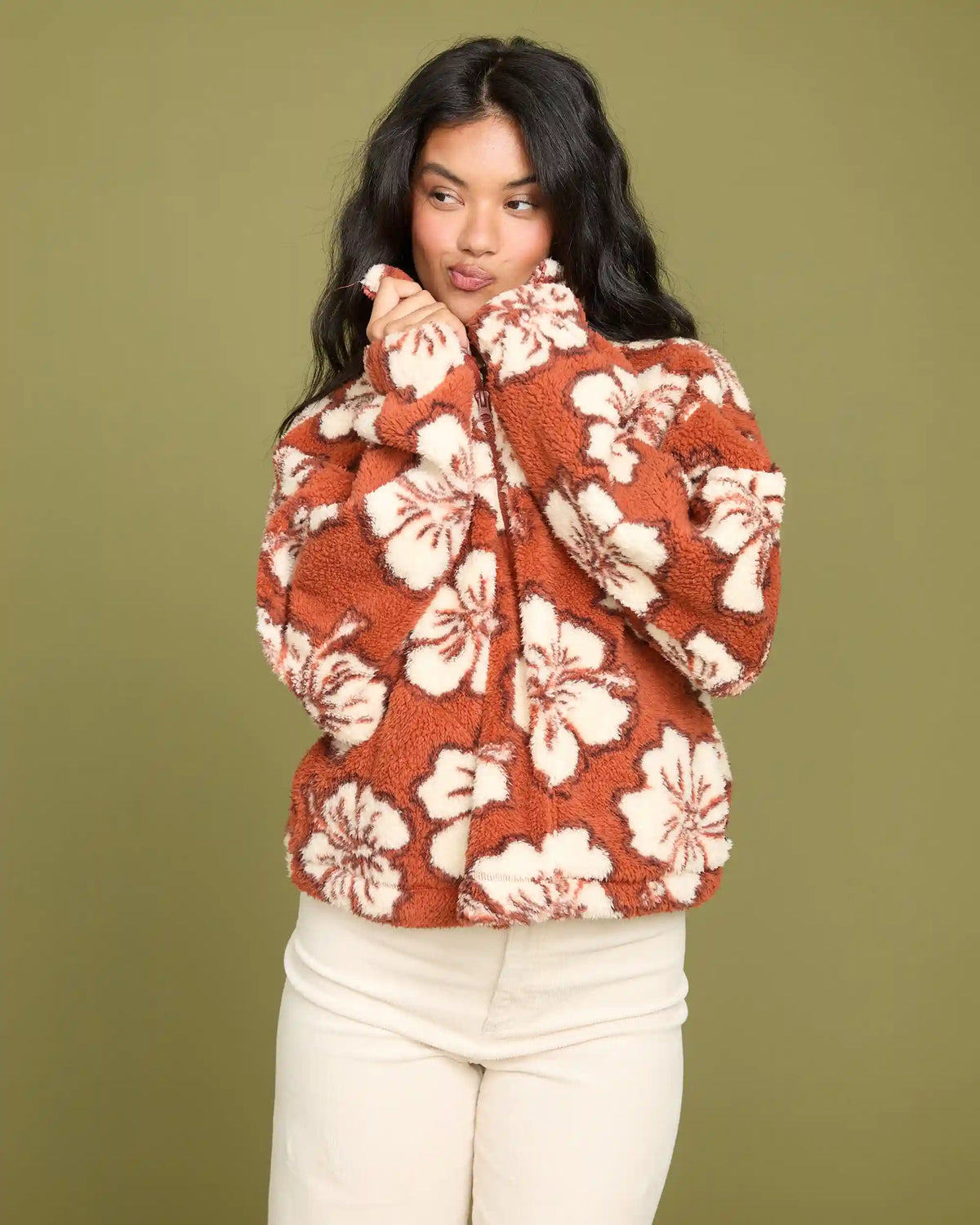 All The Time Sherpa Half Zip Sweatshirt - Sedona