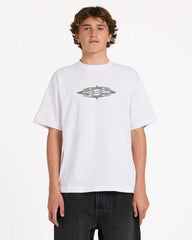 Tribal Diamonds Short Sleeve Knit T-Shirt - White